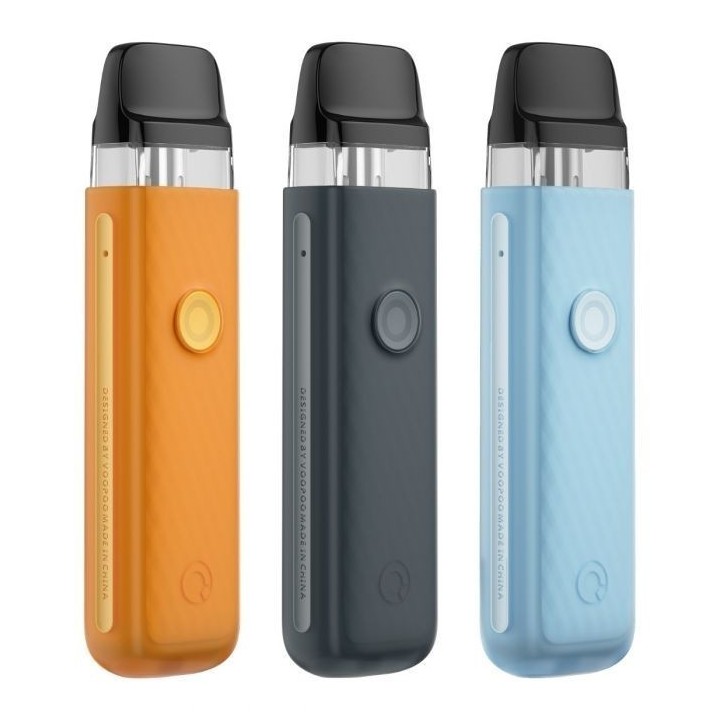 Voopoo Vinci Q Pod Mod turuncu, gri ve mavi renk seçenekleri.