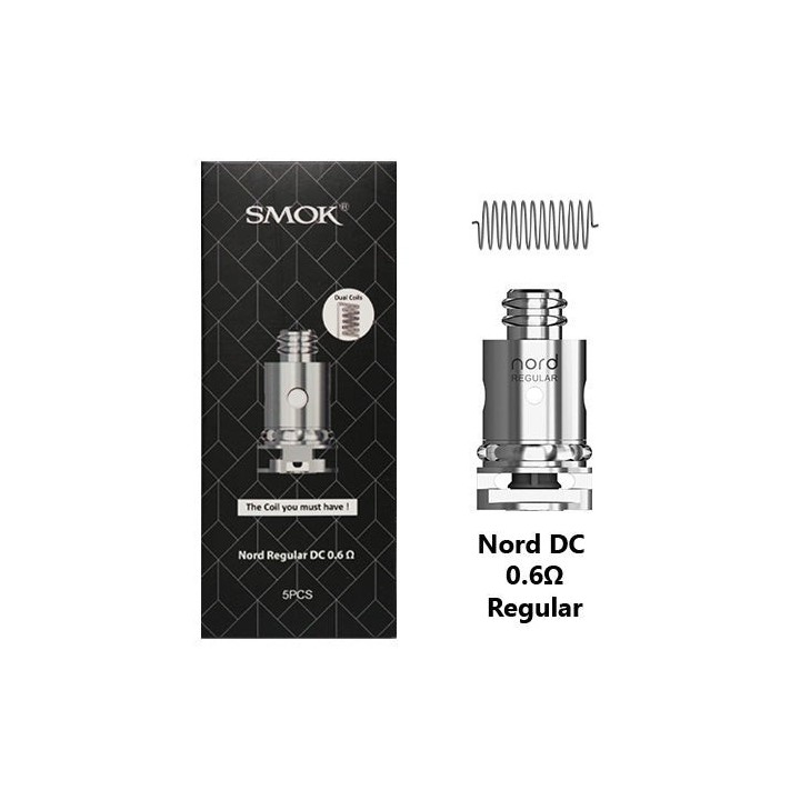 Smok Nord DC 0.6Ω Regular Coil yedek parça, metal görünümlü.