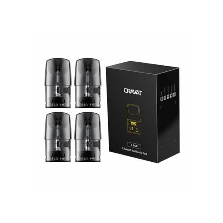 Uwell Cravat Kartuş 4'lü Paket, Siyah, 1.2 Ohm Yeniden Doldurulabilir Pod