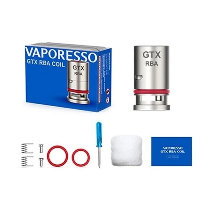 Vaporesso GTX RBA Coil yedek parça seti, tornavida ve pamuk dahil.