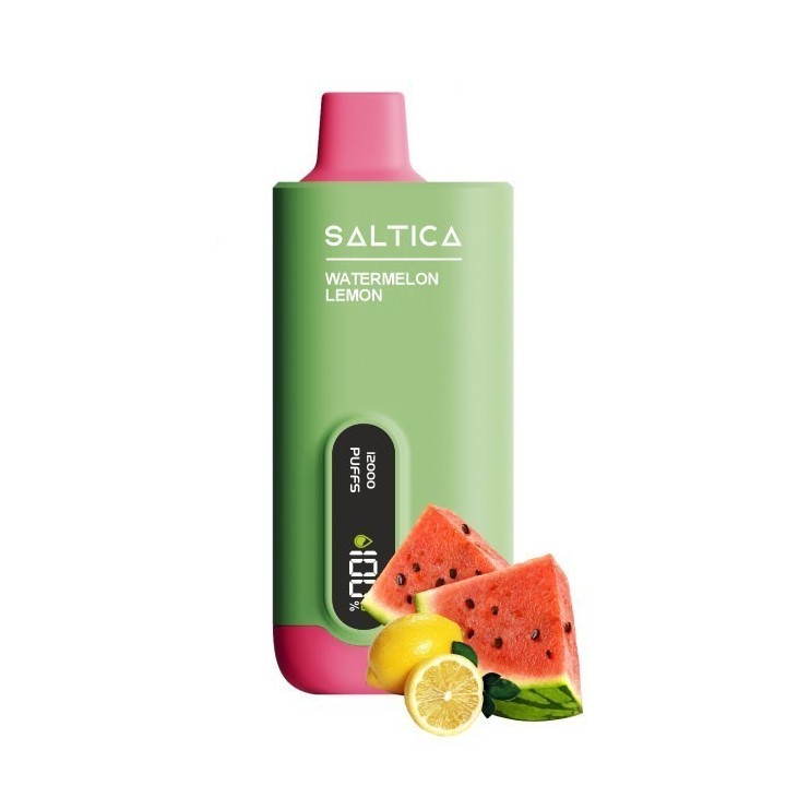 Saltica Digital 12000 Karpuz Limon tek kullanımlık elektronik sigara yeşil.