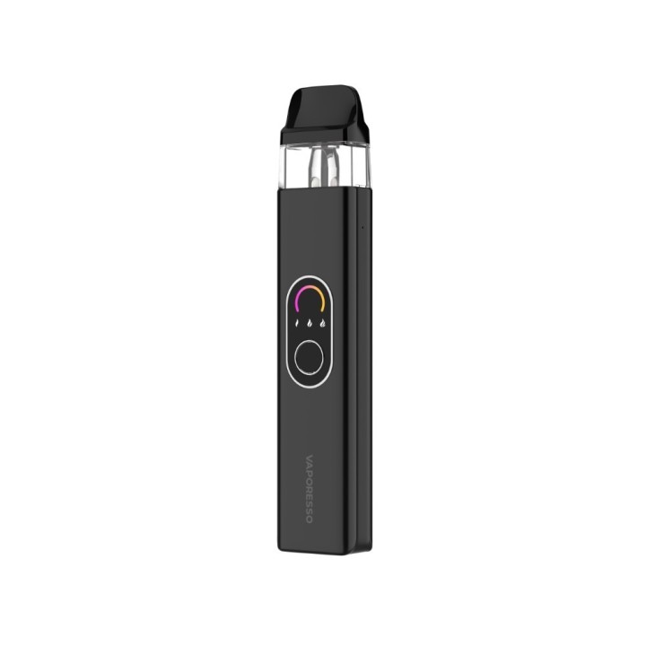 Vaporesso XROS 4 Pod Mod Siyah, şık dijital ekranlı elektronik sigara.