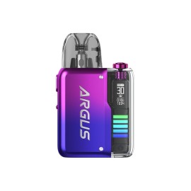 Voopoo Argus P2 Pod Mod mor-mavi degrade renkli, dijital ekranlı elektronik sigara.