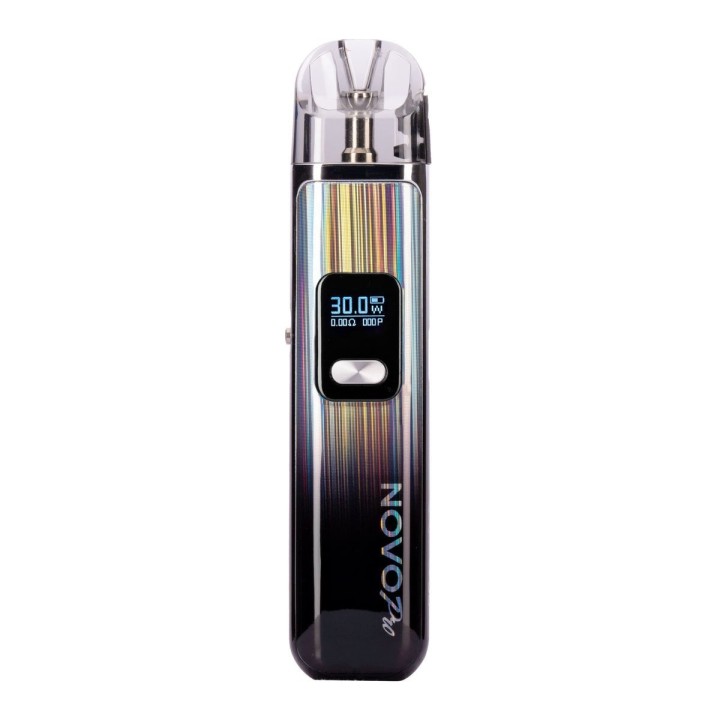 Smok Novo Pro Pod Mod, renkli çizgili, ayarlanabilir watt vape.