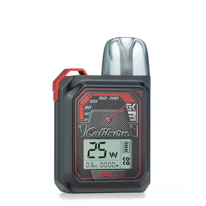 Uwell Caliburn GK3 Pod Mod Siyah Kırmızı Dijital Ekranlı Elektronik Sigara