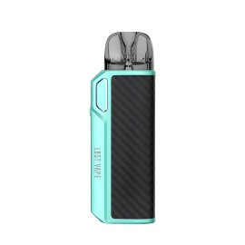 Lost Vape Thelema Elite Pod Mod turkuaz, karbon görünümlü, kompakt elektronik sigara.