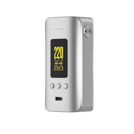 Vaporesso Gen 200 Mod Pod Mod gümüş renkli, dijital ekranlı vape cihazı.