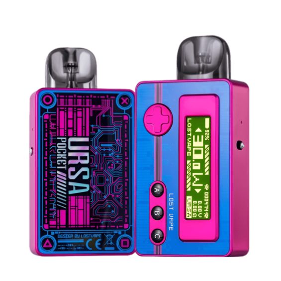 Lost Vape Ursa Pocket Mod pembe mavi retro oyun konsolu tasarımı pod mod