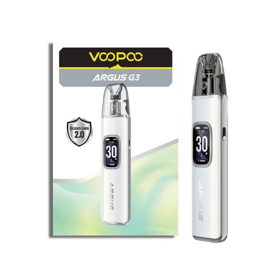 Voopoo Argus G3 Pod Mod Beyaz, Dijital Ekranlı, Kompakt Elektronik Sigara