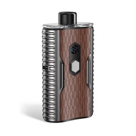 Aspire Cloudflask III Pod Mod kahverengi deri görünümlü metalik vaper.