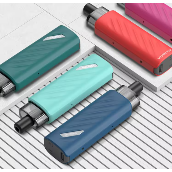 Aspire Vilter Fun Pod Mod çeşitleri: Mavi, Turkuaz, Kırmızı, Yeşil.