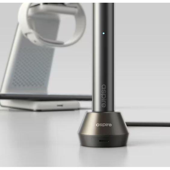 Aspire Wireless Pod Mod Şarj Docku Metalik Gri Detaylı