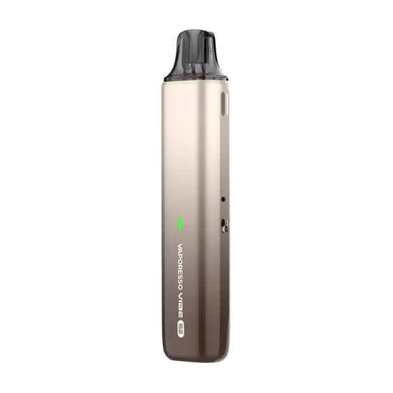 Vaporesso Vibe SE Pod Mod altın/kahve rengi, ince ve şık elektronik sigara.