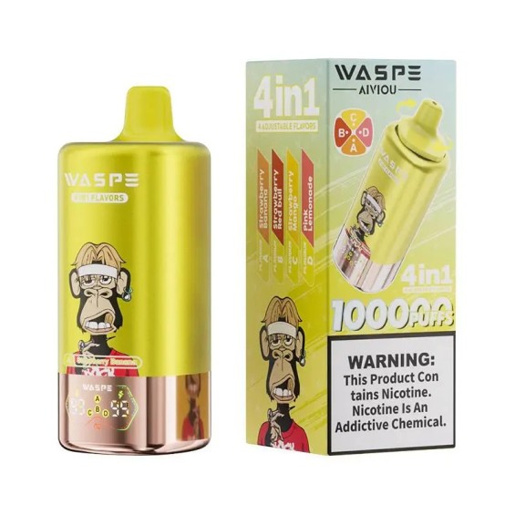 Waspe 4in1 100K Kullan At Sarı Vape, 4 Ayarlanabilir Lezzet
