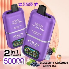Fizzy Twins 50000 Puffs Mor Kullan At Vape: Blueberry Coconut Grape Ice