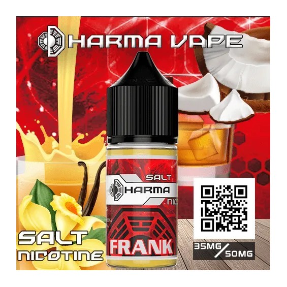 Dharma Frank Salt Likit: Vanilya, Hindistan Cevizi ve Karamel Aromalı Salt Likit
