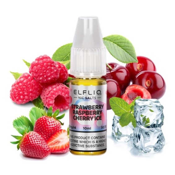 Elfliq Çilek Ahududu Kiraz Buz Salt Likit 10ml Meyveli Buzlu Aroma
