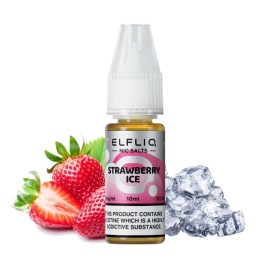 Elflio Strawberry Ice Salt Likit 10ml, Taze Çilek ve Buz Aromalı E-Likit