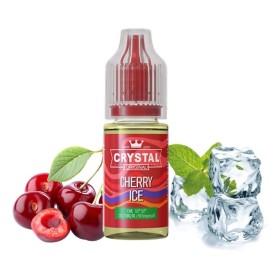 Crystal Salts V2 Cherry Ice salt likit şişesi, kiraz ve buz görselleriyle.