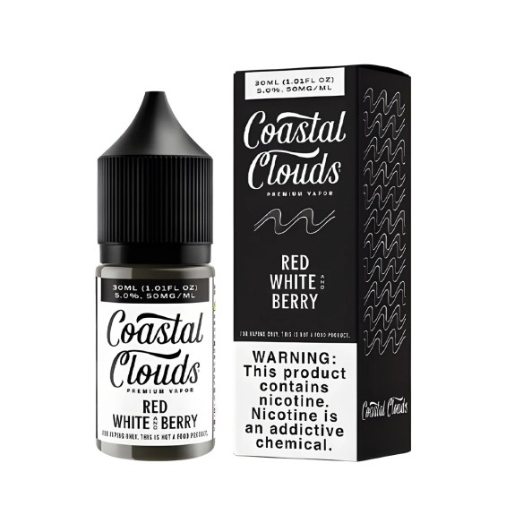 Coastal Clouds Iced Red White Berry Salt Likit 30ml Premium Vapur