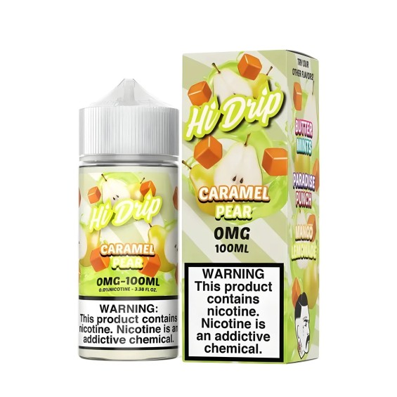 Hi Drip Karamel Armut E Likit 100ml Şişe ve Kutusu