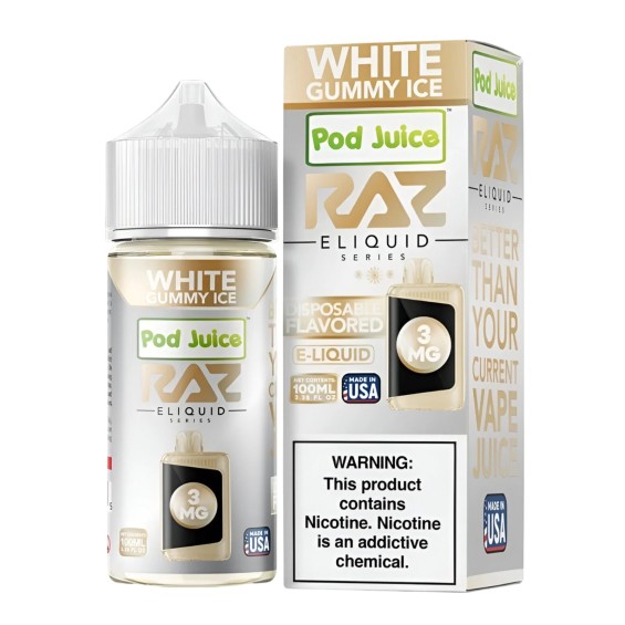 Pod Juice X Raz White Gummy Ice 100ML E Likit USA