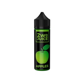 2Wo Juice Apples E Likit, siyah şişede yeşil elma aromalı likit.