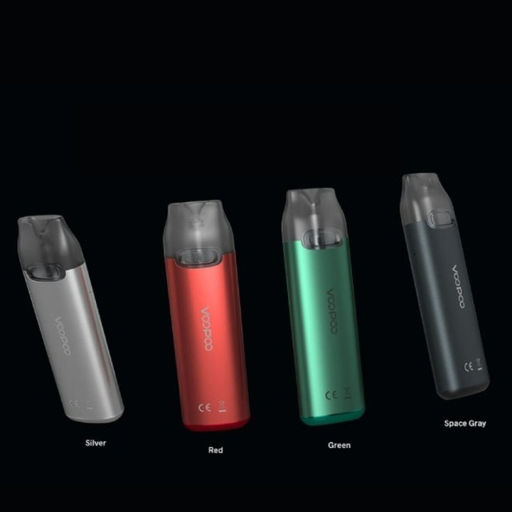 Voopoo VMate Pod Mod renk seçenekleri: Silver, Red, Green, Space Gray.